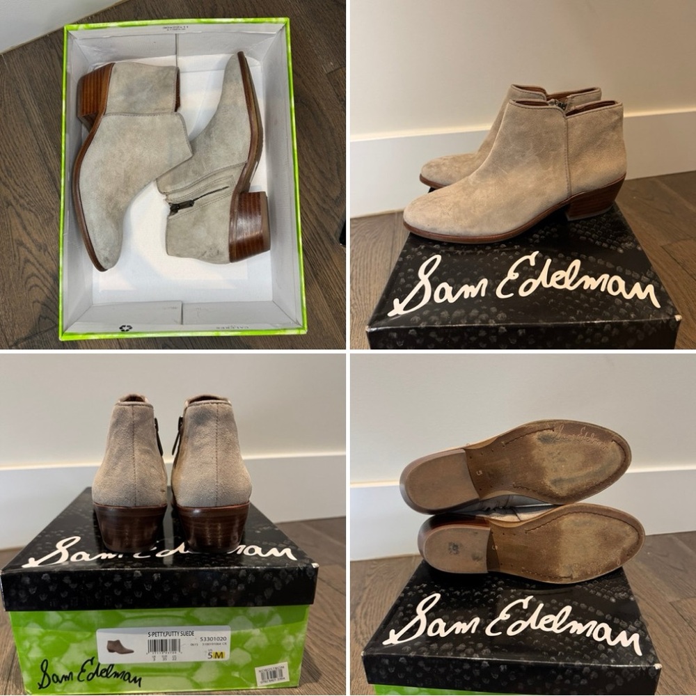 🤍Sam Edelman Petty ankle boots: Light Gray, 5